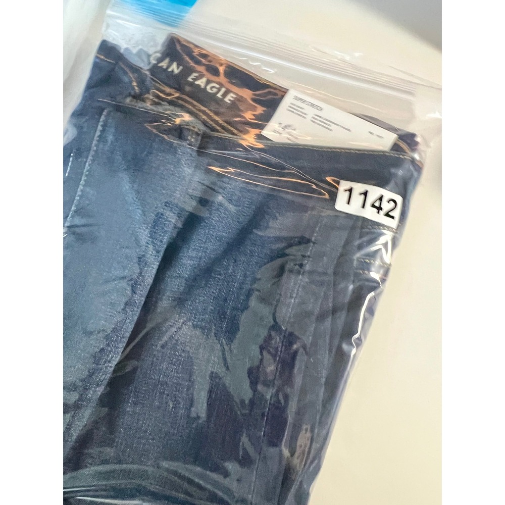 American Eagle Kick Boot Stretch Low Rise Dark Wash Jeans Womens 14 Short NWT - Picture 5 of 5